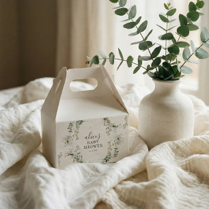 Greenery Botanical Wreath Script Baby shower Bedankdoosjes