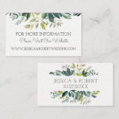 Greenery Bouquet Mariage Website Détails Carte (Devant / Derrière)