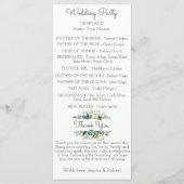 Greenery Bouquet Wedding Program Programma (Achterkant)