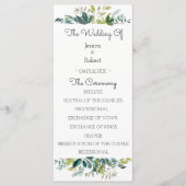 Greenery Bouquet Wedding Program Programma (Voorkant)