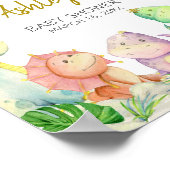 Greenery Boy Dinosaur Baby shower Welkom Poster (Hoek)