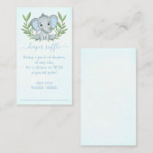 Greenery Boy Elephant Diaper Raffle Informatiekaartje (Voorkant / Achterkant)