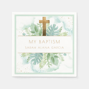 Greenery Boy/Girl Baptism Bleek Green Servet