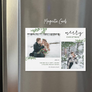 Greenery Branches 2 Foto Magnetic kerstKaart