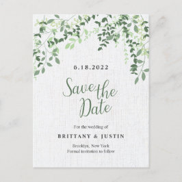 Greenery Branches en Leaves Aankondigingskaart