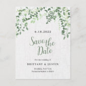 Greenery Branches en Leaves Aankondigingskaart (Voorkant)