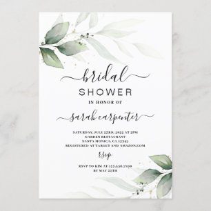 Greenery Bridal Shower-uitnodiging Kaart