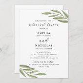 Greenery bruiloft repetitie diner uitnodiging (Voorkant / Achterkant)