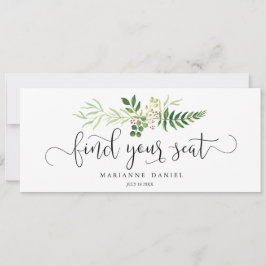 Greenery bruiloft vindt je stoelbord