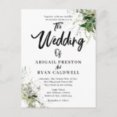Greenery Brush Kalligrafie bruiloft Briefkaart (Voorkant)