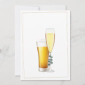 Greenery Bubbles and Brews Couples Douche Uitnodig Kaart (Achterkant)