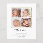 Greenery Budget Geboortedatum Aankondiging Dank u  (Achterkant)