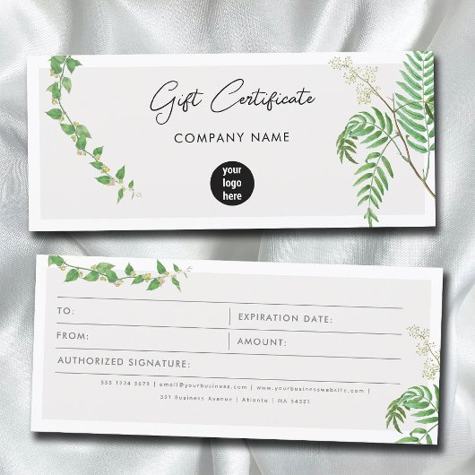 Greenery Business Logo Cadeaubon Voucher