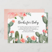 Greenery Cactus Baby shower - Neem een boekentusse Uitnodiging Briefkaart (Voorkant / Achterkant)