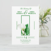 Greenery Cala Lily Wedding Kaart (Staand voorkant)