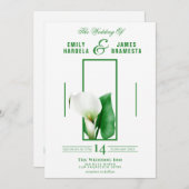 Greenery Cala Lily Wedding Kaart (Voorkant / Achterkant)