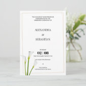 Greenery Calla Lily Wedding Invitation Kaart (Staand voorkant)