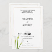 Greenery Calla Lily Wedding Invitation Kaart (Voorkant / Achterkant)