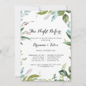 Greenery Calligraphy Night before Rehearsal Dinner Kaart (Voorkant)