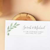 Greenery Calligraphy Return Address Etiket