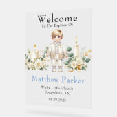 Greenery Candles Boy Dopen Welkom Teken Acryl Bord (Hoek)