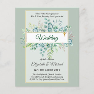 Greenery CATHOLIC Wedding Christelijk Budget Moder Flyer