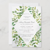 Greenery Celebration of Life Funeral Invitation Kaart (Voorkant)