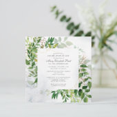 Greenery Celebration of Life Funeral Invitation Kaart (Staand voorkant)