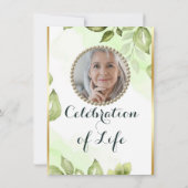 Greenery Celebration of Life Invitation Kaart (Achterkant)