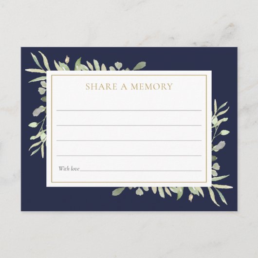 Greenery Celebration of Life Share A Memory Kaart (Voorkant)