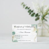 Greenery Certificaat van Authenticiteit Kunstwerk  (Staand voorkant)