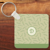 Greenery Chic verlaat Monogram Sleutelhanger (Voorkant)