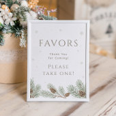 Greenery Christmas Winter Shower Favors Poster