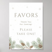 Greenery Christmas Winter Shower Favors Poster (Voorkant)
