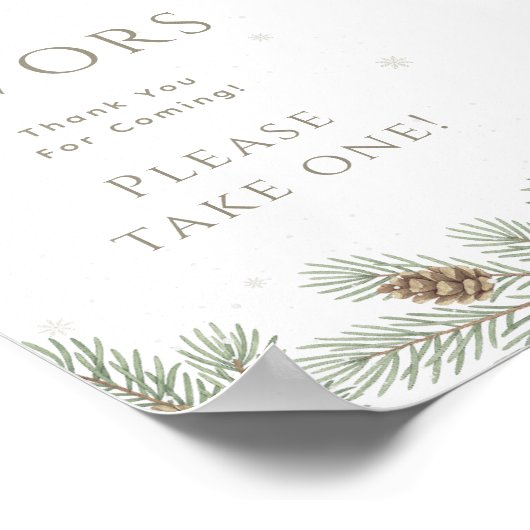 Greenery Christmas Winter Shower Favors Poster (Hoek)