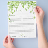 Greenery Clover Floral Multomap Recipe inserts Flyer (Hand)