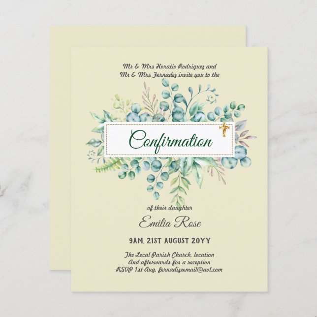 Greenery CONFIRMATION nodigt Moderne Dubbelzijdig  (Voorkant / Achterkant)