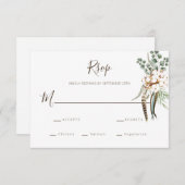 Greenery Cotton Boho Wedding RSVP Kaart (Voorkant / Achterkant)