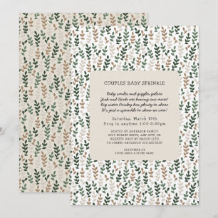 Greenery Couples Drop In Baby Sprinkle Kaart