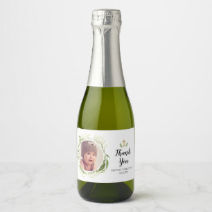 Greenery Cross Foto Mini champagne Etiket