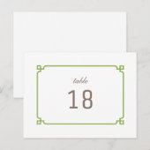 Greenery Deco Chic Table Number Briefkaart (Voorkant / Achterkant)