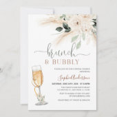 Greenery Desert Boho Pampas Grass Brunch en Bubble Kaart (Voorkant)
