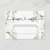 Greenery Diaper Raffle Baby shower Enclosure Card Informatiekaartje (Voorkant)