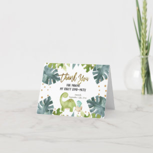 Greenery Dinosaur Folded Bedankt