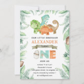 Greenery Dinosaur Wild Op een dag na Invitati Kaart (Voorkant)
