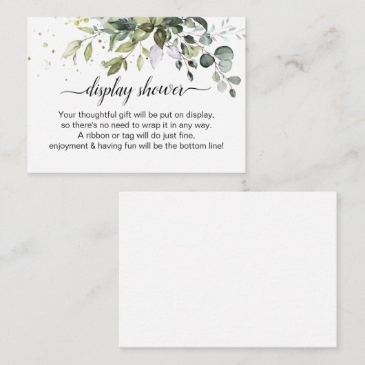 Greenery Display Shower Informatiekaartje (Voorkant / Achterkant)