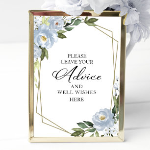 Greenery Dusty Blue Advice and well wil Sign Poster