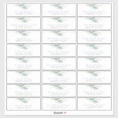 Greenery Dusty Blue Gastennaam Adresetiketten Sticker (Vel)