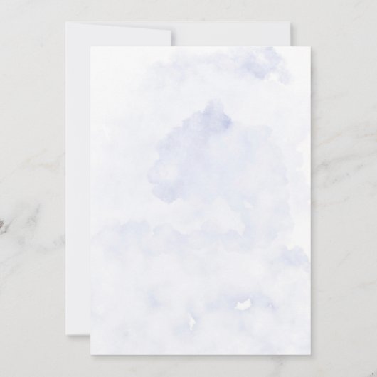 Greenery Dusty Blue Gold Wildflower Weddenschap Kaart (Achterkant)