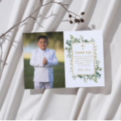 Greenery Eerste Communie Dank je wel kaart